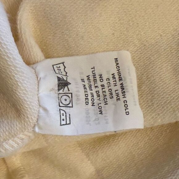 Ivory Cotton French Terry Knit Boxy, Oversized 3/4 Sleeve Jacket Sz S/M - Picture 6 of 11